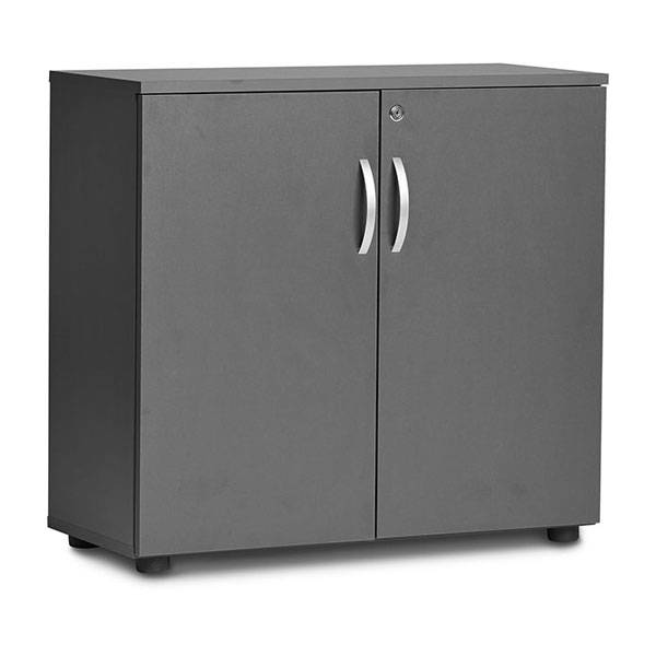 Ekoflex kontorskab 745x800x355mm i antracit laminat med d&oslash;re