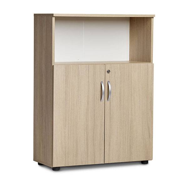 Ekoflex kontorskab 1090x800x355mm i eg laminat med lave d&oslash;re