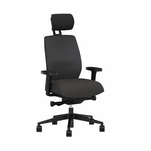 Savo Soul Mesh50 kontorstol tekstil med nakkestøtte og 2D-armlæn sort