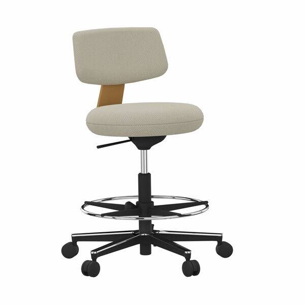 Savo 360H Oak kontorstol med fodring beige