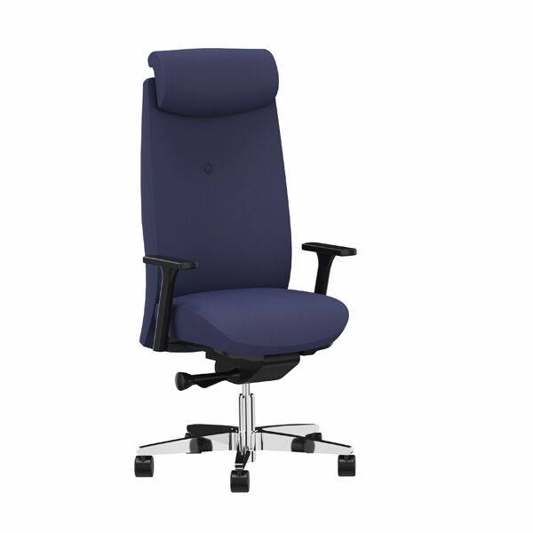 Savo XO kontorstol med Marine blå tekstil og krom fodkryds