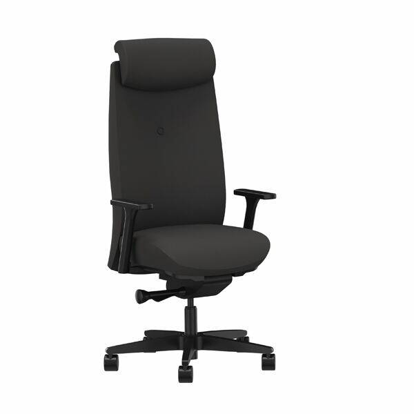 Savo XO kontorstol med sort tekstil og sort fodkryds