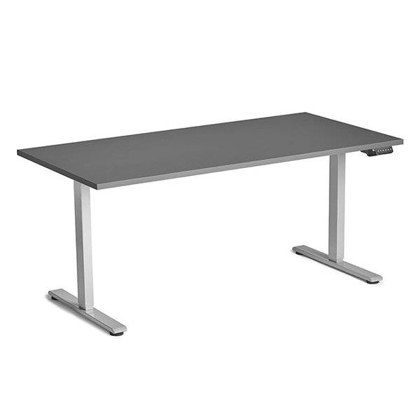 Ekoflex 2.0 h&aelig;ve-s&aelig;nkebord 160x80cm i antracit med alugr&aring;t stel 