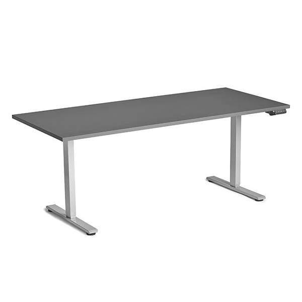 Ekoflex 2.0 h&aelig;ve-s&aelig;nkebord 180x80cm i antracit med alugr&aring;t stel 