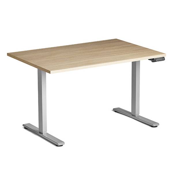 Ekoflex 2.0 hæve-sænkebord 120x80cm i eg med alugråt stel