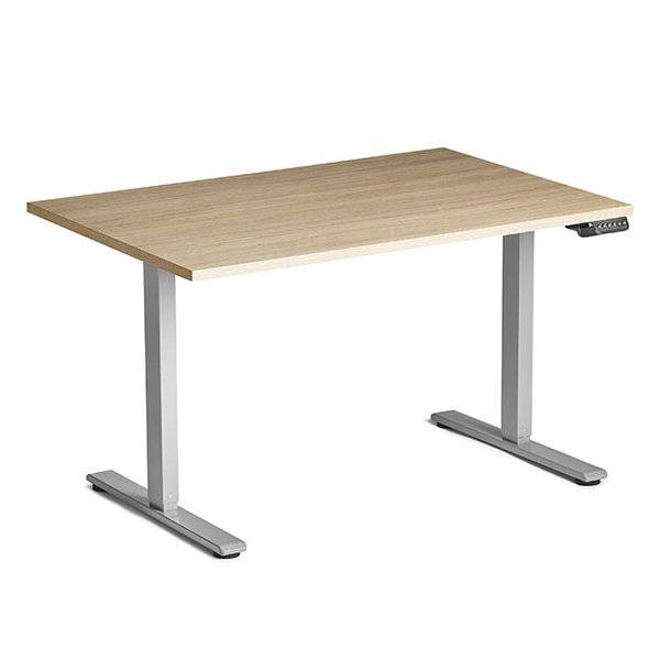 Ekoflex 2.0 h&aelig;ve-s&aelig;nkebord 120x80cm i eg med alugr&aring;t stel 