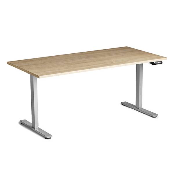 Ekoflex 2.0 hæve-sænkebord 160x80cm i eg med alugråt stel