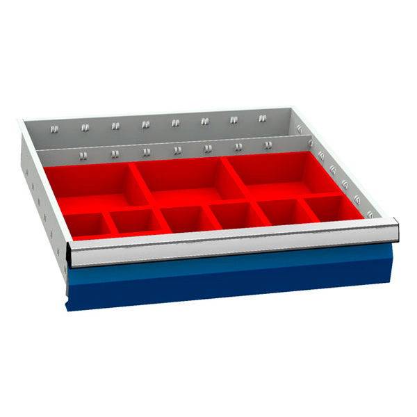 Skuffeindretning A 530x500mm h&oslash;jde 100mm r&oslash;d