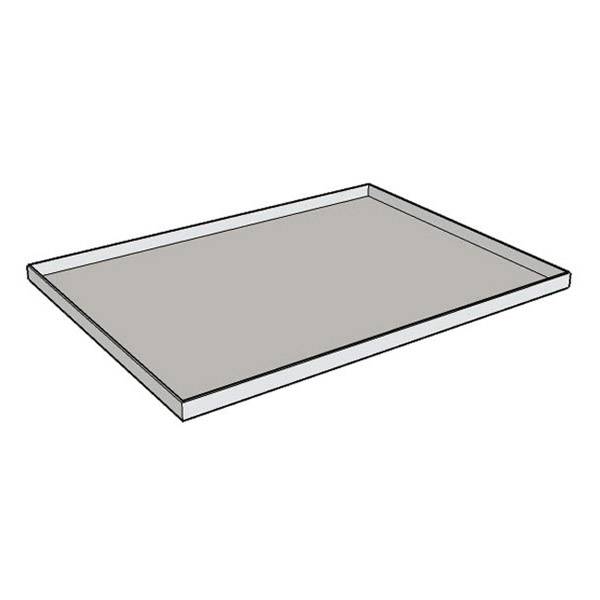 Topplade i st&aring;l til skuffesektion 530x500mm, lys gr&aring; 