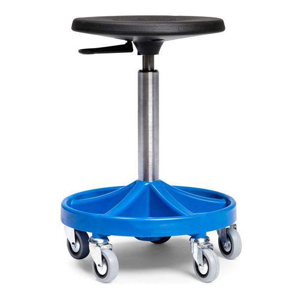 All-round mont&oslash;rstol h&oslash;j med let rullende hjul og bl&aring;t understel