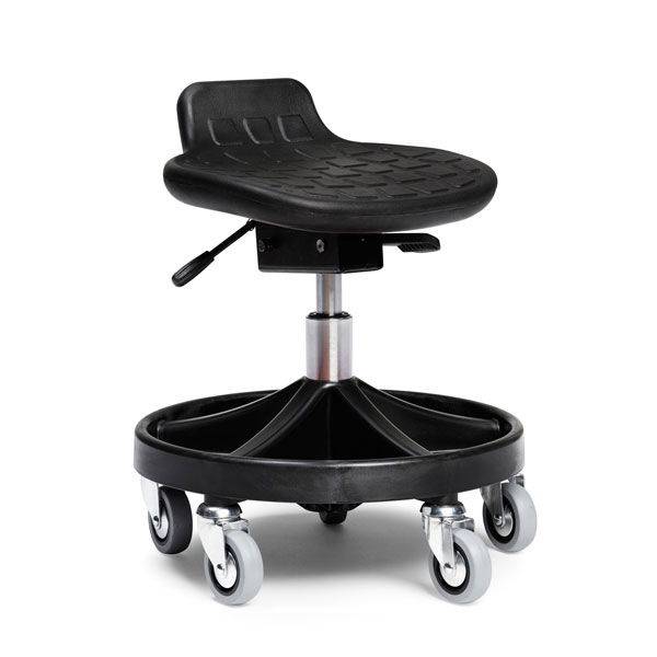 All-round Comfort mont&oslash;rstol lav med let rullende hjul og sort understel