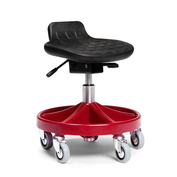 All-round Comfort mont&oslash;rstol lav med let rullende hjul og r&oslash;dt understel