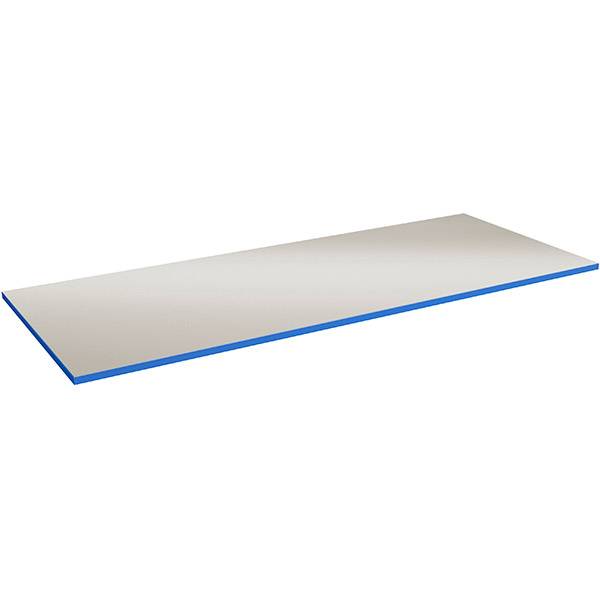 Bordplade 1200x800x24mm i lys grå vinyl med blå ABS kant
