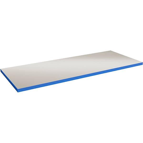 Bordplade 1500x800x40mm i lys grå vinyl med blå ABS kant