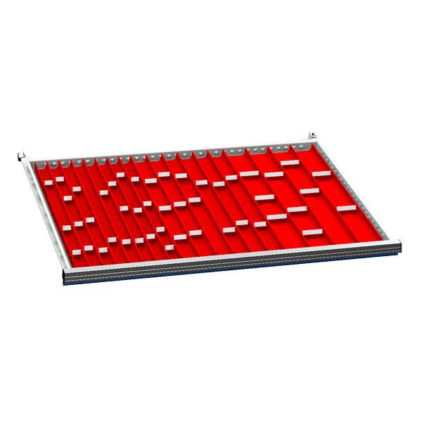 Skuffeindretning A 1005x736mm h&oslash;jde 50/75mm r&oslash;d