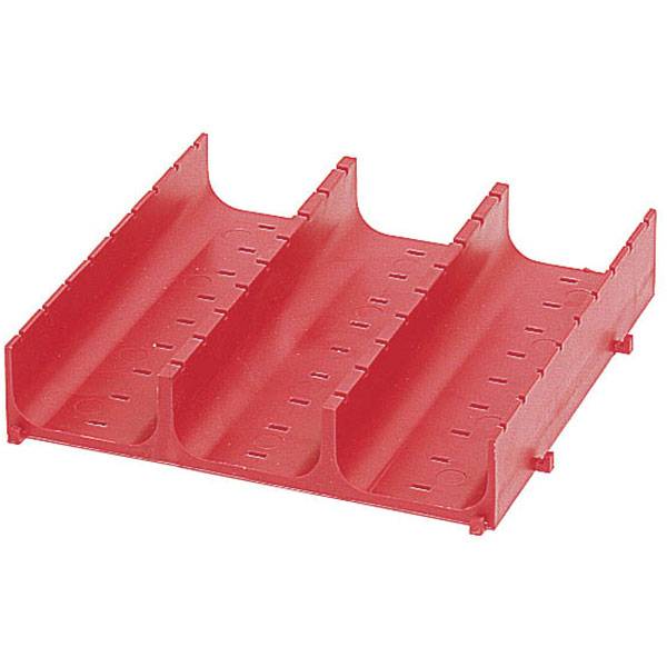 Plasttrau til skuffesektioner 150x150mm med 3 r&aelig;kker, r&oslash;d