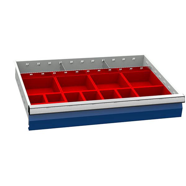 Skuffeindretning B 980x500mm h&oslash;jde 100mm r&oslash;d