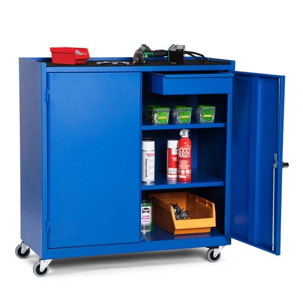 Ergodouble komplet værktøjsvogn 1000x950x450mm blå