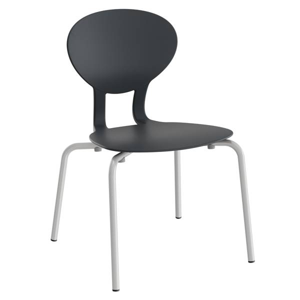 Rocka 3071M elevstol med sort s&aelig;de og alugr&aring;t stel 