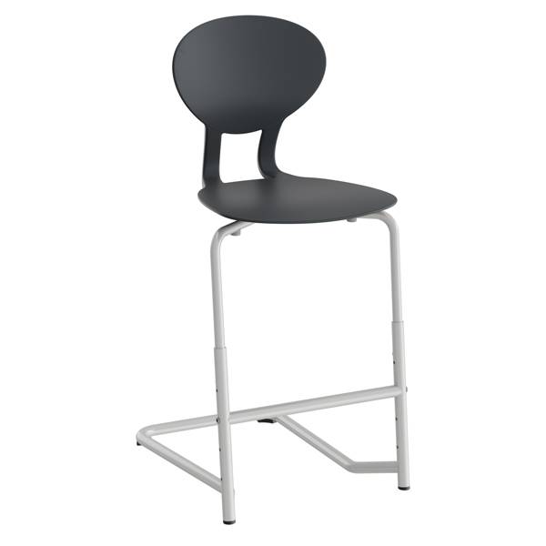 Rocka 3074M elevstol med sort s&aelig;de og alugr&aring;t stel 