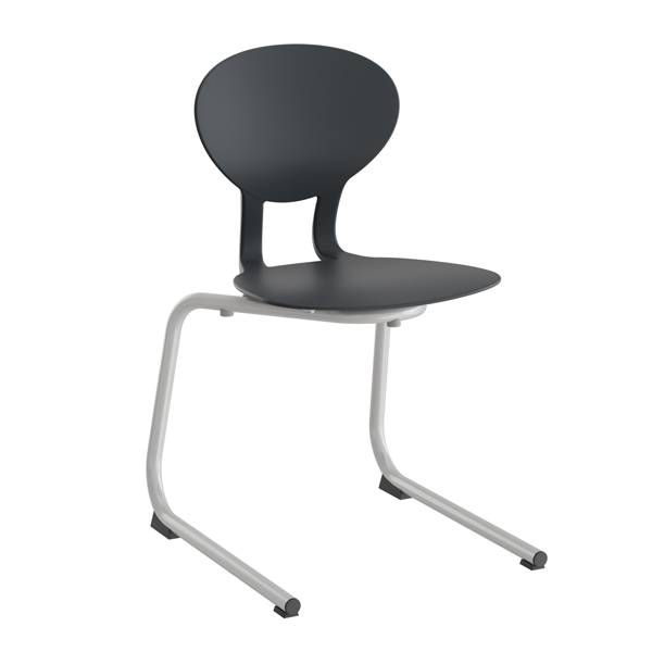 Rocka 3075M elevstol med sort sæde og alugråt stel