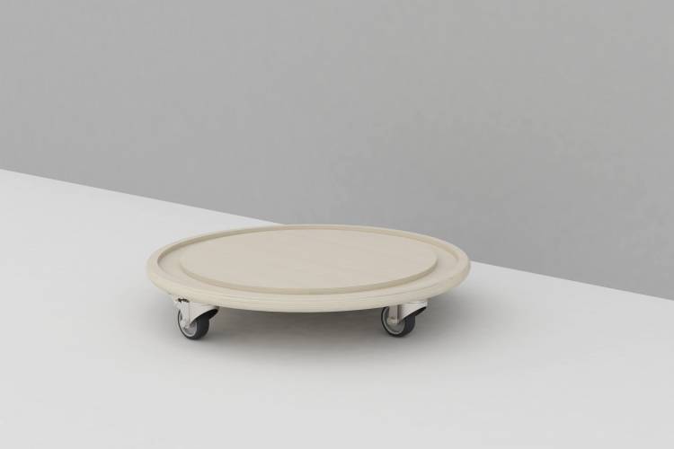 Oscar taburetvogn på hjul i birk laminat til 5 taburetter