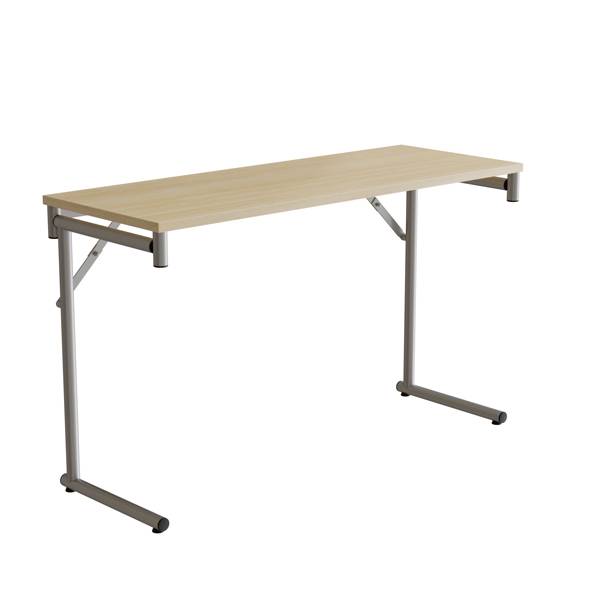 Klapbord Silhuett 120x45cm med birk HPL bordplade, s&oslash;lv stel