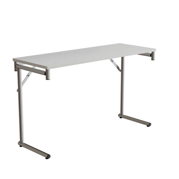 Klapbord Silhuett 120x45cm med hvid HPL bordplade, krom stel