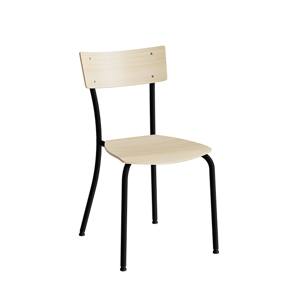 Strong 111 elevstol i birk laminat med sort stel