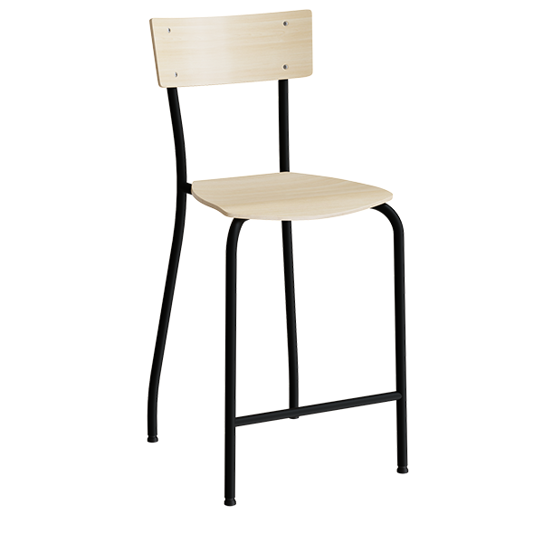 Strong 112 elevstol i birk laminat og sort stel