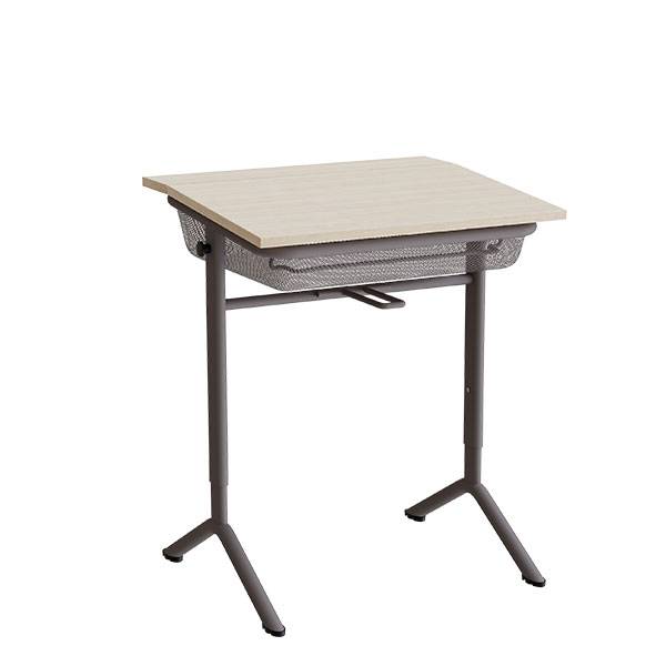 Atlas elevbord 65x55cm i hvidpigmenteret eg med gr&aring;t stel, h&oslash;jde 70-90cm