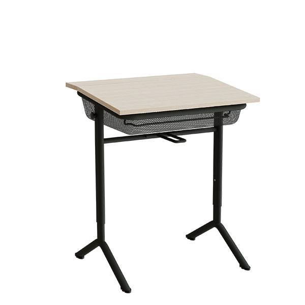 Atlas elevbord 65x55cm i lydd&aelig;mpende hvidpigmenteret eg med sort stel, h&oslash;jde 70-90cm