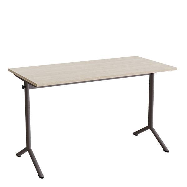 Atlas bord 120x60cm i hvidpigmenteret eg med gr&aring;t stel, h&oslash;jde 72cm