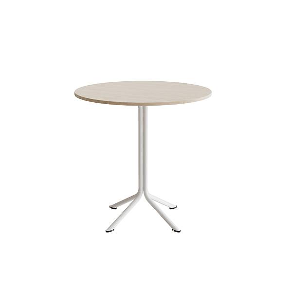 Atlas caf&eacute;bord &Oslash;90cm i hvidpigmenteret eg med hvidt stel, h&oslash;jde 90cm