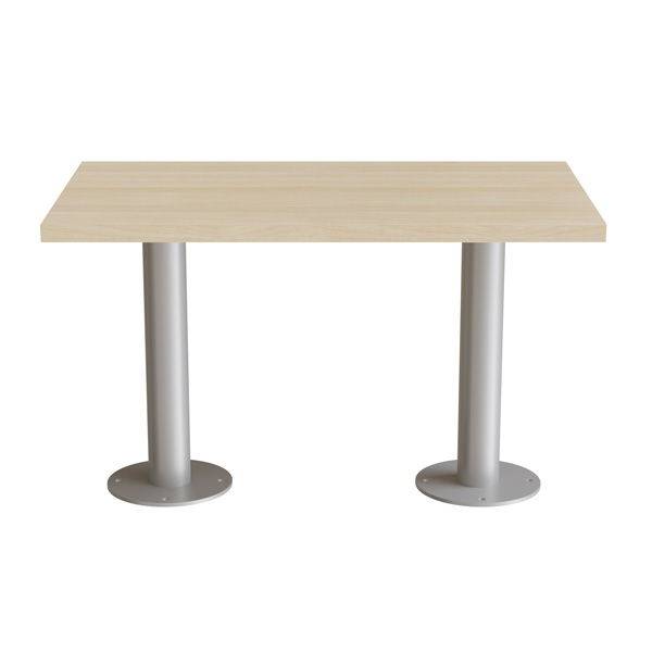 Marie bord 120x70cm 72cm h&oslash;j i massiv birk med alugr&aring;t stel