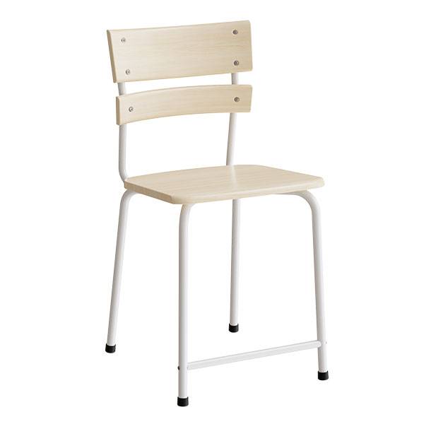 Classic 156 elevstol i massiv birk med fodstøtte og hvidt stel 