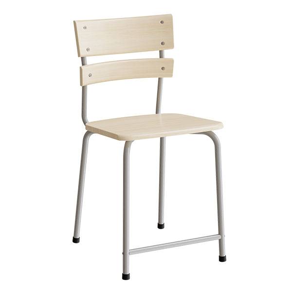 Classic 156 elevstol i massiv birk med fodst&oslash;tte og alugr&aring;t stel 