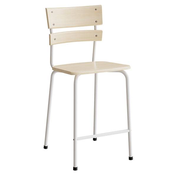 Classic 156 elevstol i massiv birk og fodst&oslash;tte med hvidt stel 