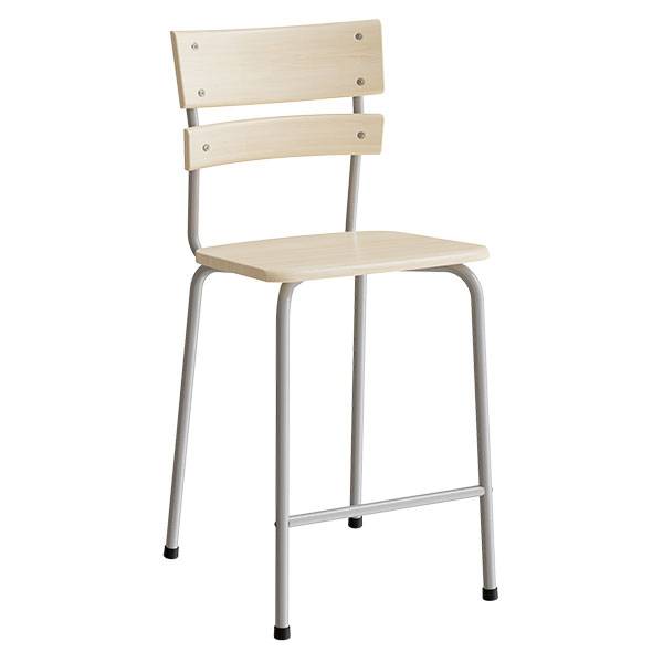 Classic 156 elevstol i massiv birk og fodstøtte med alugråt stel 