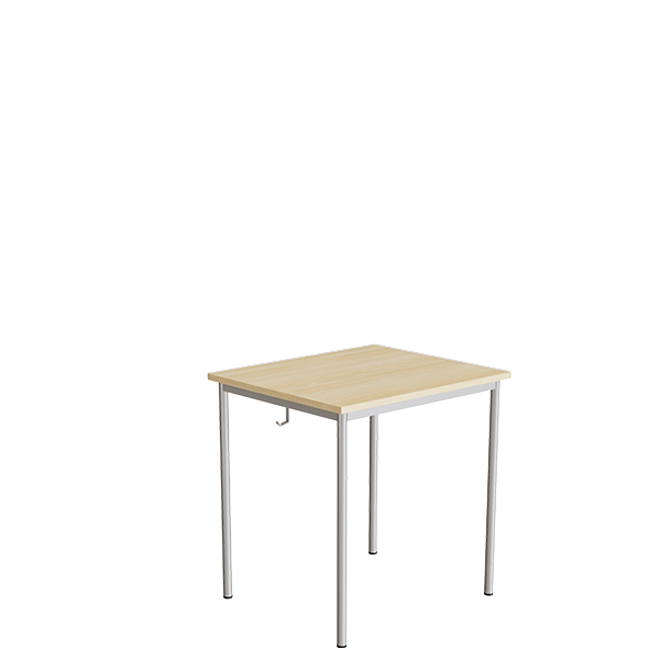 Elevbord 70x60cm i lydd&aelig;mpende birk laminat med alugr&aring;t stel, h&oslash;jde 72cm
