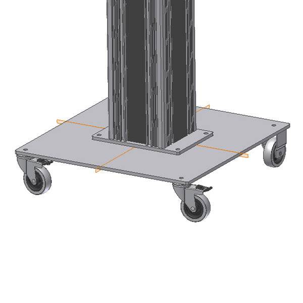 Hjuls&aelig;t til ErgoSingle Workstation, 4 stk. drejelige hjul