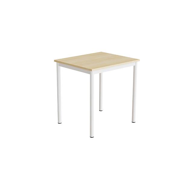 Office skrivebord 70x60cmm højde 72cm birk laminat, hvidt stel