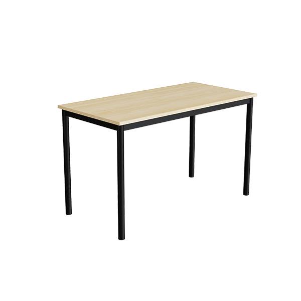 Bord Combi 120x60cm i birk h&oslash;jtrykslaminat med sort stel, h&oslash;jde 72cm