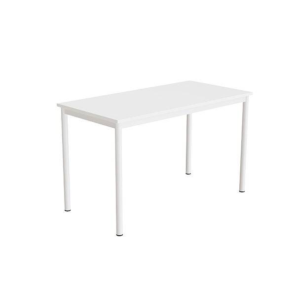 Bord Combi 120x60cm i hvid h&oslash;jtrykslaminat med hvidt stel, h&oslash;jde 72cm