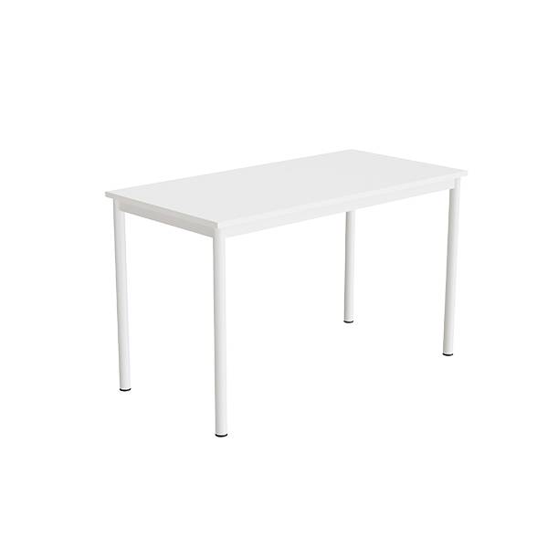 Bord Combi 120x60cm i hvid h&oslash;jtrykslaminat med hvidt stel, h&oslash;jde 72cm