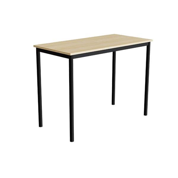 Bord Combi 120x60cm i birk h&oslash;jtrykslaminat med sort stel, h&oslash;jde 90cm