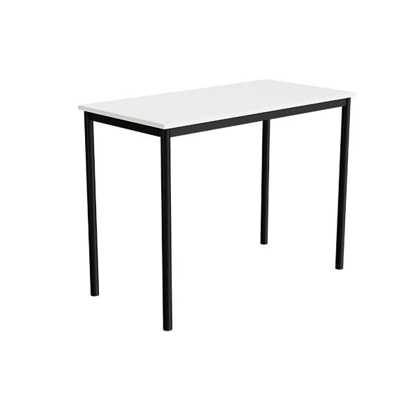 Bord Combi 120x60cm i hvid h&oslash;jtrykslaminat med sort stel, h&oslash;jde 90cm