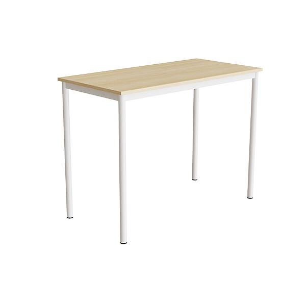 Bord Combi 120x60cm i birk h&oslash;jtrykslaminat med hvidt stel, h&oslash;jde 90cm