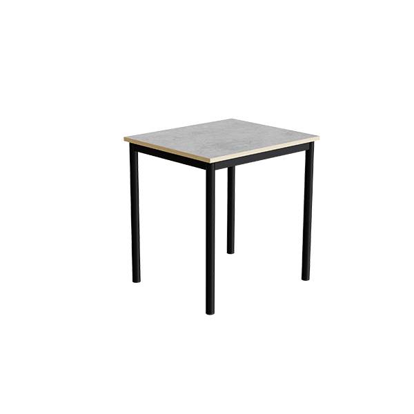 Office skrivebord 70x60cmm h&oslash;jde 72cm lys gr&aring; linoleum, sort stel