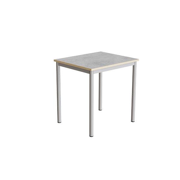 Office skrivebord 70x60cmm højde 72cm lys grå linoleum, alugråt stel